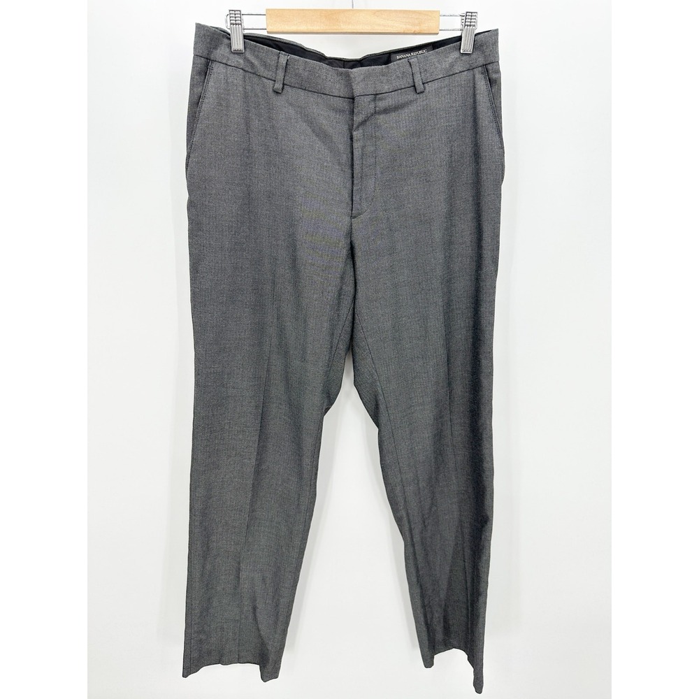 Banana Republic Factory Tailored Fit Grey Black Dress Pants Mens 33x34